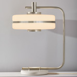Masina Table Lamp - Satin Nickel / Textured Cream