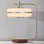 Masina Table Lamp - Satin Nickel / Oxblood