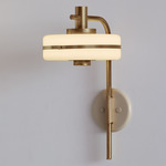 Masina Wall Sconce - Antique Brass / Satin Dove