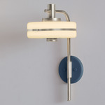 Masina Wall Sconce - Satin Nickel / Textured Blue