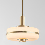 Masina Pendant - Brushed Brass / Opal