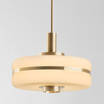 Masina Pendant - Brushed Brass / Opal