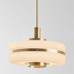 Masina Pendant - Brushed Brass / Opal