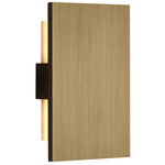 Tersus Metallic Wall Sconce - Dark Stained Walnut / Brushed Brass