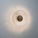 Inviso Wall Sconce - White Washed Oak / Distressed Brass / Distressed Brass