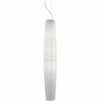 Maxi Pendant - Satin Nickel / White Translucent Ribbon