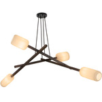 Locus Chandelier - Black / Dark Stained Walnut