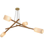 Locus Chandelier - Brushed Brass / White Oak