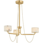 Bunda Chandelier - Vintage Brass / Alabaster