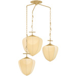 Hoshi Chandelier - Vintage Brass / Silk
