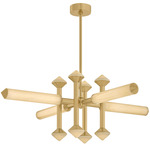 Hydra Chandelier - Vintage Brass / Champagne Opal Seeded
