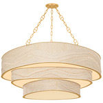 Kiso Chandelier - Vintage Gold Leaf / Abaca Rope