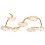 Kune Semi Flush Ceiling Light - Vintage Gold Leaf / Blonchino Piastre
