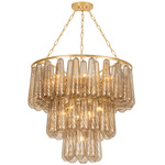 Milos Chandelier - Vintage Gold Leaf / Light Bronze Optic