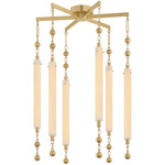 Parigi Chandelier - Vintage Brass / Clear Cloud Seeded