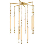 Parigi Chandelier - Vintage Brass / Clear Cloud Seeded