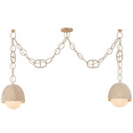 Piasu Linear Pendant - Champagne Leaf / Cloud