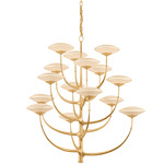 Pluro Chandelier - Vintage Gold Leaf / Bianca