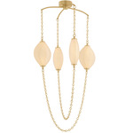Positano Chandelier - Vintage Brass / Clear Cloud Seeded