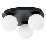 Castrovido Semi Flush Ceiling Light - Matte Black / White