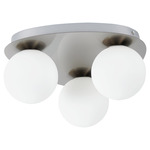 Castrovido Semi Flush Ceiling Light - Brushed Nickel / White