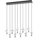 Comareira Color-Select Linear Pendant - Black Chrome / Clear