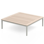 Navy Lounge Square Outdoor Coffee Table - White Grey / Accoya