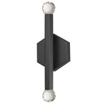 Allumettes Double Wall Sconce - Black / Crystal