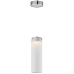 Highball Tall Pendant - Satin Nickel / Translucent Frost