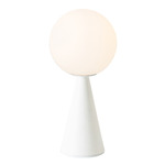 Bilia Mini Portable Table Lamp - Matte White / White Glass