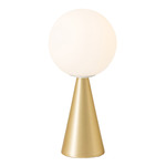 Bilia Mini Portable Table Lamp - Brass / White Glass