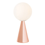 Bilia Mini Portable Table Lamp - Glossy Copper / White Glass
