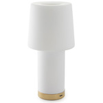 Cameo Portable Table Lamp - Gold / Satin White