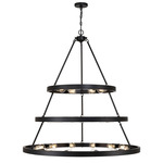 Castile 3-Tier Chandelier - Matte Black