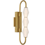 Geode Color-Select Outdoor Wall Light - Satin Brushed Gold / Clear Fluted