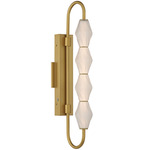 Geode Color-Select Outdoor Wall Light - Satin Brushed Gold / Clear Fluted