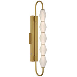 Geode Color-Select Outdoor Wall Light - Satin Brushed Gold / Clear Fluted