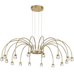 Vario Color-Select Chandelier - Titanium Gold / Clear Globe
