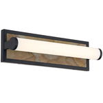 Stratum Bathroom Vanity Light - Matte Black / Moon Rock
