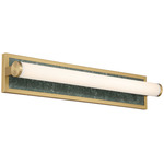 Stratum Bathroom Vanity Light - Brushed Champagne Brass / Persian Green