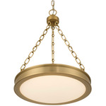 Cameron Color-Select Convertible Pendant - Brushed Champagne Brass / Etched Glass