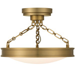 Cameron Color-Select Convertible Semi Flush Ceiling Light - Brushed Champagne Brass / Etched Glass