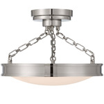 Cameron Color-Select Convertible Semi Flush Ceiling Light - Polished Nickel / Etched Glass