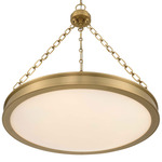 Cameron Color-Select Convertible Pendant - Brushed Champagne Brass / Etched Glass