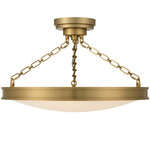 Cameron Color-Select Convertible Semi Flush Ceiling Light - Brushed Champagne Brass / Etched Glass