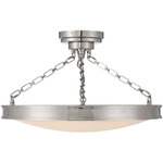 Cameron Color-Select Convertible Semi Flush Ceiling Light - Polished Nickel / Etched Glass
