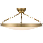 Cameron Color-Select Convertible Semi Flush Ceiling Light - Brushed Champagne Brass / Etched Glass