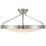 Cameron Color-Select Convertible Semi Flush Ceiling Light - Polished Nickel / Etched Glass