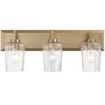 Brilia Bathroom Vanity Light - Brushed Champagne Brass / Clear Fluted