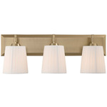 Brilia Bathroom Vanity Light - Brushed Champagne Brass / Pleated White